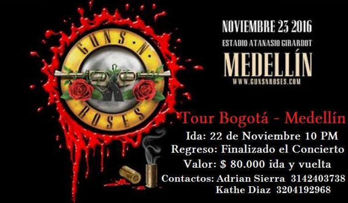 Tour Bogota - Medellin Guns ´n Roses 80k - Tour te lleva a ver a GN'R. Rockombia-201611111478879896